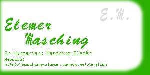 elemer masching business card