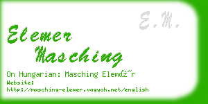elemer masching business card